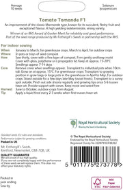 RHS TOMATO Tomande F1, 10 Seeds | Vegetable Seeds | 10181 5011775273778 | AllotMate Essentials