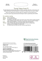 RHS Turnip Tokyo Cross F1 500 Seeds | Vegetable Seeds | 17125 5011775273808 | AllotMate Essentials