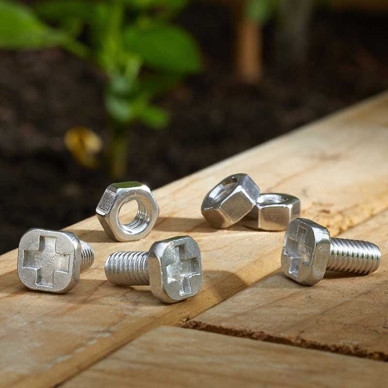 Smart Garden Greenhouse Nuts & Bolts (15 Pack): Aluminium M6 x 11mm Bolts and Nuts for Aluminium Greenhouse Frames, Staging and Accessories | Greenhouse Fixings | 5050642070638 5050642070638 | AllotMate Essentials