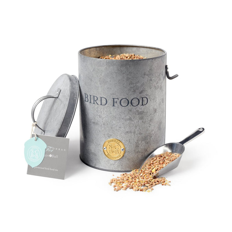 Sophie Conran Galvanized Bird Food Tin with Scoop | Bird food storage | 5019360012658 5019360012658 | AllotMate Essentials