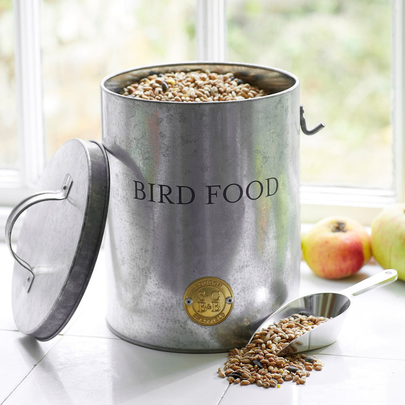 Sophie Conran Galvanized Bird Food Tin with Scoop | Bird food storage | 5019360012658 5019360012658 | AllotMate Essentials