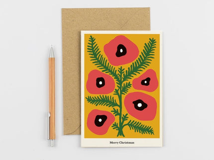 Studio Wald Christmas Plant Card - Poppy | Christmas Card | XBC6 | AllotMate Essentials