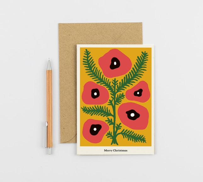 Studio Wald Christmas Plant Card - Poppy | Christmas Card | XBC6 | AllotMate Essentials