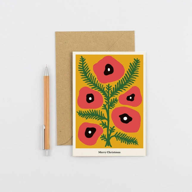 Studio Wald Christmas Plant Card - Poppy | Christmas Card | XBC6 | AllotMate Essentials