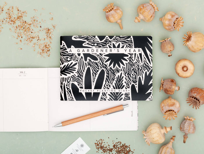 Gardener’s Diary – Black & White Illustrated Journal | Studio Wald | Diary | WGDY | AllotMate Essentials