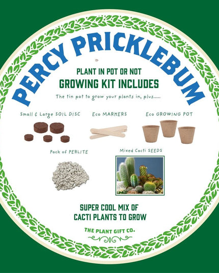 Percy Pricklebum Cactus Kit – Grow Your Own Gift for Plant Lovers | The Plant Gift Co. | Plant Growing Kit | PRC - PRC | AllotMate Essentials