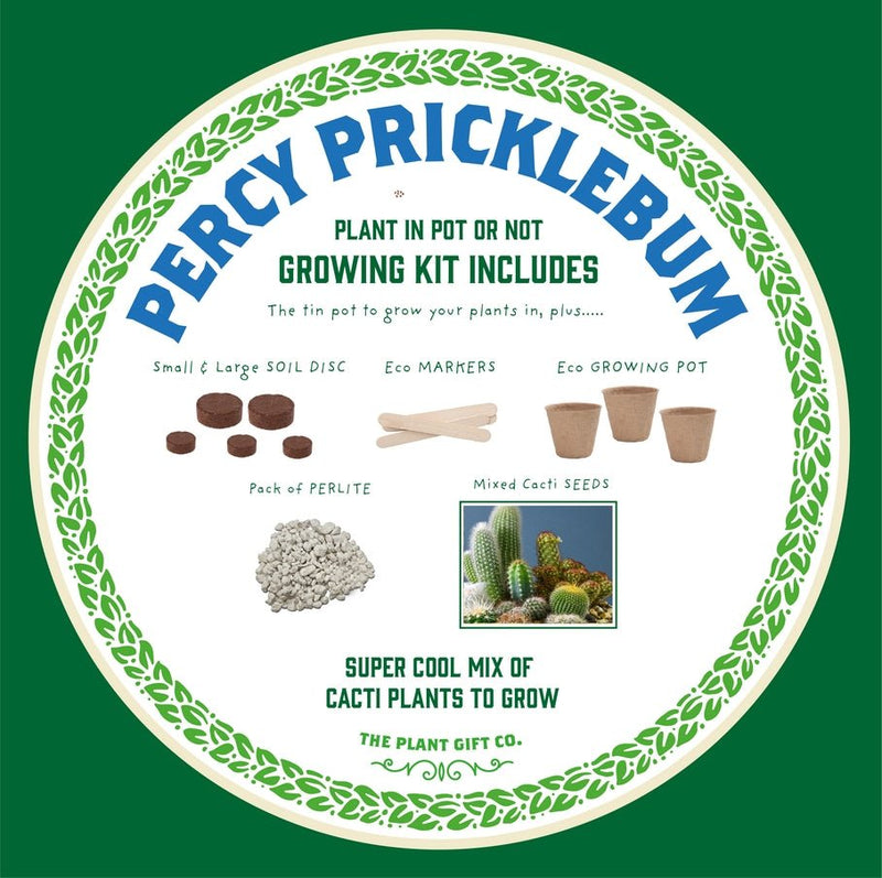 Percy Pricklebum Cactus Kit – Grow Your Own Gift for Plant Lovers | The Plant Gift Co. | Plant Growing Kit | PRC - PRC | AllotMate Essentials