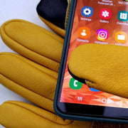 Touchscreen-Compatible Leather Gardening Gloves for Cold Weather - The Noble Badger Highcliffe Touch | Gardening Gloves |   | AllotMate Essentials