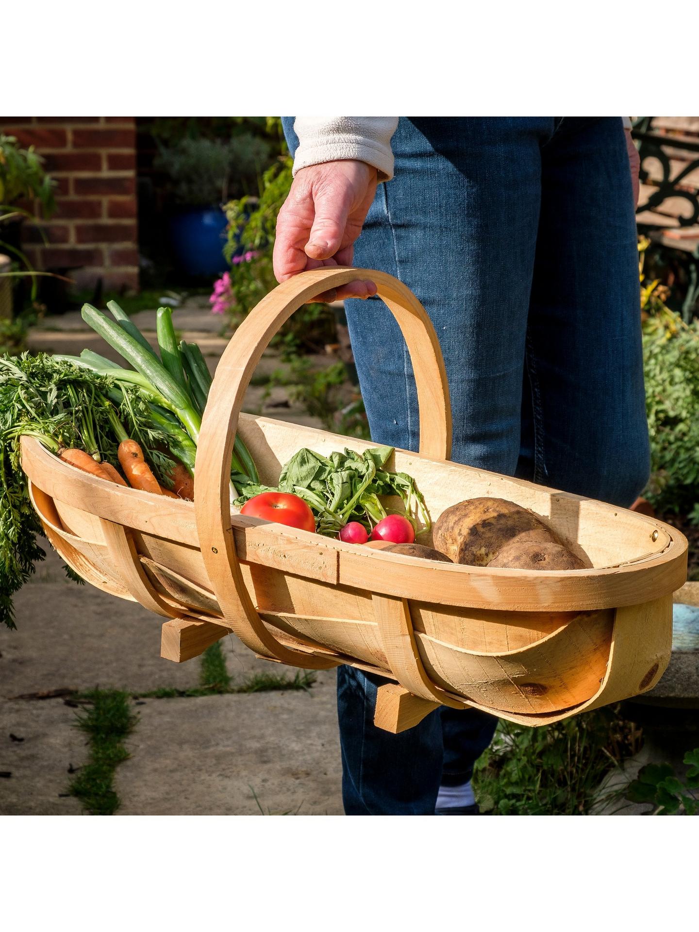 Traditional Garden Trug, Large Wooden Harvesting Trug, 57cm Length ...