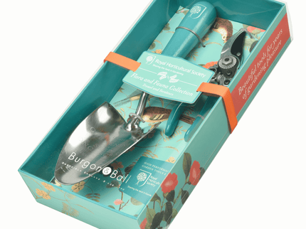 Flora & Fauna Garden Gift Set – Trowel & Secateurs in RHS Design | Burgon & Ball | Garden Trowel & Secateurs Gift Set | GRH/TSBOXFF 5019360013013 | AllotMate Essentials