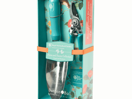 Flora & Fauna Garden Gift Set – Trowel & Secateurs in RHS Design | Burgon & Ball | Garden Trowel & Secateurs Gift Set | GRH/TSBOXFF 5019360013013 | AllotMate Essentials