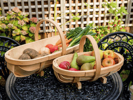 Traditional Wooden Trug – Medium Harvest Basket | FSC Wood by Burgon & Ball | Trug | GHV/TRM 5019360006985 | AllotMate Essentials