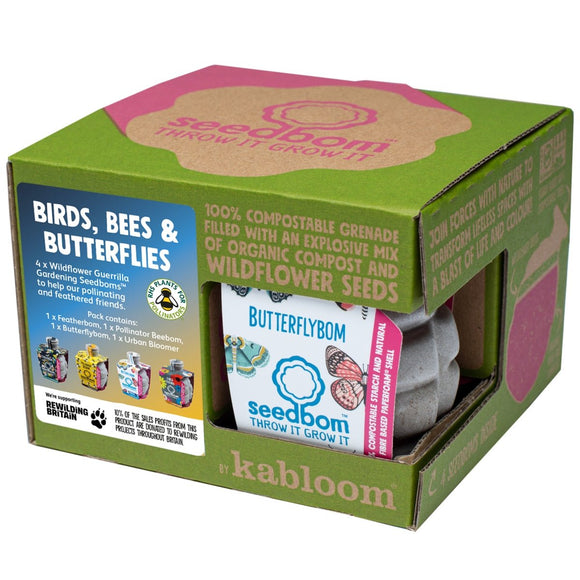 Kabloom Birds, Bees & Butterflies 4 Pack - Wildflowers - AllotMate Essentials - BB0014 - 05485074